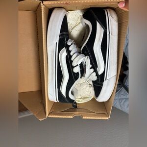 Vans Black and White Knu Skool Sneakers